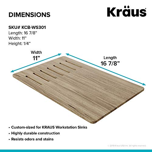 Kraus KCB-WS301SA Kore Cutting Board, 16 7/8" x 11"
