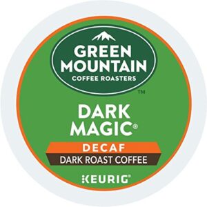 green mountain coffee roasters dark magic decaf, single-serve keurig k-cup pods, dark roast coffee, 12 count (pack of 6)