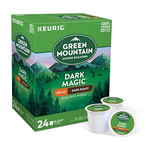 Green Mountain Coffee Roasters Dark Magic Decaf, Single-Serve Keurig K-Cup Pods, Dark Roast Coffee, 12 Count (Pack of 6)