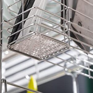 Premium Racks Professional Over The Sink Dish Rack - Fully Customizable - Multipurpose - Large Capacity (Stainless Steel)