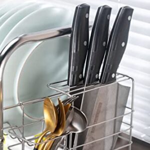 Premium Racks Professional Over The Sink Dish Rack - Fully Customizable - Multipurpose - Large Capacity (Stainless Steel)