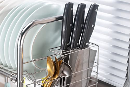 Premium Racks Professional Over The Sink Dish Rack - Fully Customizable - Multipurpose - Large Capacity (Stainless Steel)