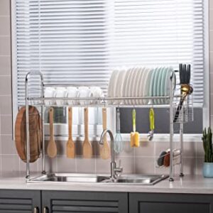 Premium Racks Professional Over The Sink Dish Rack - Fully Customizable - Multipurpose - Large Capacity (Stainless Steel)