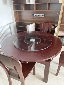 50cm/20in lazy susan for dining table, 8mm tempered glass lazy susan turntable round transparent rotating tray, 80cm/30in glass swivel tray tabletop organizer, silent & smooth spin