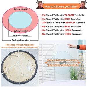 50cm/20in Lazy Susan For Dining Table, 8mm Tempered Glass Lazy Susan Turntable Round Transparent Rotating Tray, 80cm/30in Glass Swivel Tray Tabletop Organizer, Silent & Smooth Spin