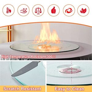 50cm/20in Lazy Susan For Dining Table, 8mm Tempered Glass Lazy Susan Turntable Round Transparent Rotating Tray, 80cm/30in Glass Swivel Tray Tabletop Organizer, Silent & Smooth Spin