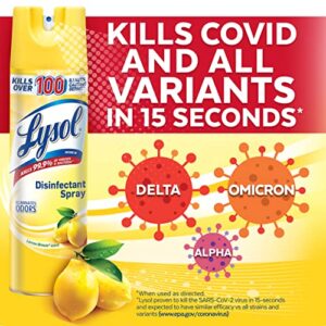 Lysol Disinfectant Spray, Sanitizing and Antibacterial Spray, For Disinfecting and Deodorizing, Lemon Breeze, 19 Fl Oz (Pack of 2), Packaging May Vary