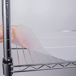 hootown wire shelf liners 5 sheets fit wire shelving size 30 inch x 14 inch, clear frosted hard plastic protector mats for metal stainless steel garage, cabinets, kitchen shelves, shoe rack