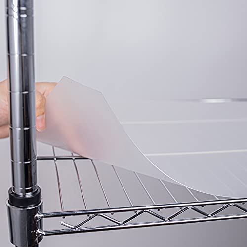 HooTown Wire Shelf Liners 5 Sheets Fit Wire Shelving Size 30 Inch x 14 Inch, Clear Frosted Hard Plastic Protector Mats for Metal Stainless Steel Garage, Cabinets, Kitchen Shelves, Shoe Rack