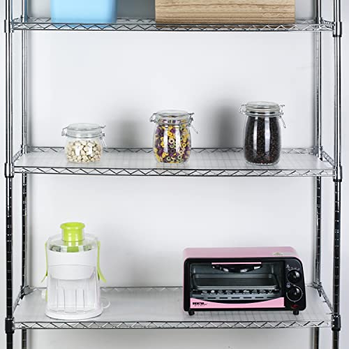 HooTown Wire Shelf Liners 5 Sheets Fit Wire Shelving Size 30 Inch x 14 Inch, Clear Frosted Hard Plastic Protector Mats for Metal Stainless Steel Garage, Cabinets, Kitchen Shelves, Shoe Rack