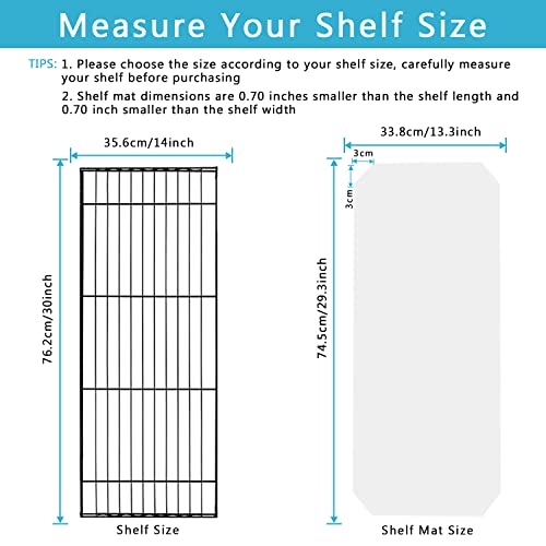 HooTown Wire Shelf Liners 5 Sheets Fit Wire Shelving Size 30 Inch x 14 Inch, Clear Frosted Hard Plastic Protector Mats for Metal Stainless Steel Garage, Cabinets, Kitchen Shelves, Shoe Rack