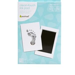 Pearhead Newborn Baby Handprint or Footprint Clean-Touch Ink Pad Kit, Baby Print, Newborn Keepsake, Black