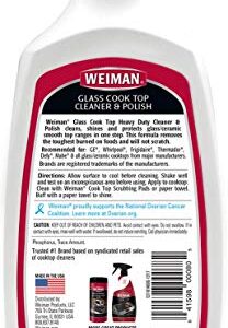 Weiman Non-Abrasive, No Scratch Induction Glass Ceramic Stove Cooktop Heavy Duty Cleaner and Polish, 20 Ounce