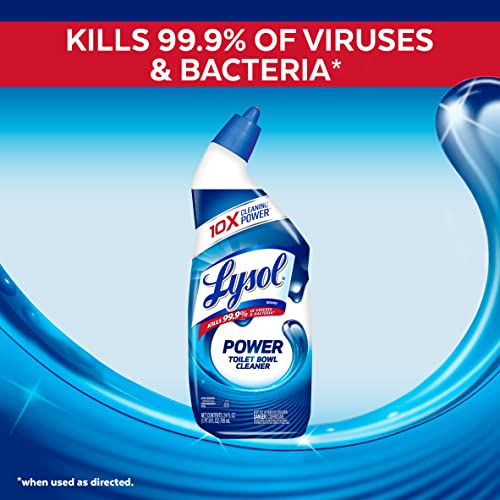 Lysol Power Toilet Bowl Cleaner Gel, For Cleaning and Disinfecting, Stain Removal, 24oz ( 9 count)