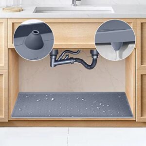 Under Sink Mat Waterproof for Kitchen,Under Sink Liner,34" x 22" Silicone Cabinet Liner with Drain Hole,Kitchen Bathroom Cabinet Mat and Protector for Drips Leaks Spills