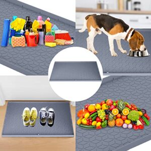Under Sink Mat Waterproof for Kitchen,Under Sink Liner,34" x 22" Silicone Cabinet Liner with Drain Hole,Kitchen Bathroom Cabinet Mat and Protector for Drips Leaks Spills