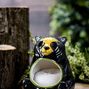 Boston Warehouse Black Bear Earthenware Scrubby Holder