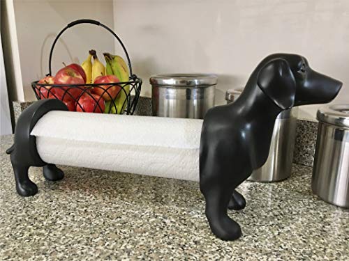 Weiner Dachshund Dog Paper Towel Holder Black Elegant Kitchen Decor | Best Gifts Idea - Dachstastic