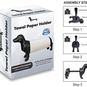 Weiner Dachshund Dog Paper Towel Holder Black Elegant Kitchen Decor | Best Gifts Idea - Dachstastic