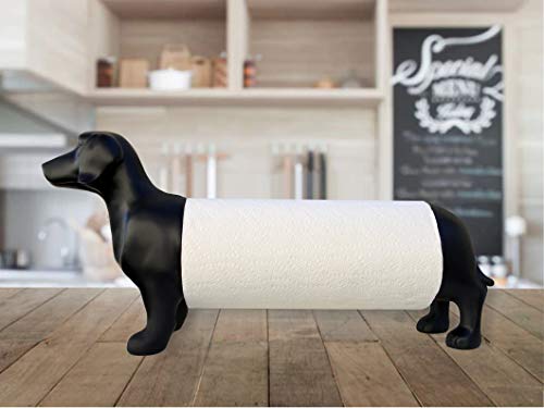Weiner Dachshund Dog Paper Towel Holder Black Elegant Kitchen Decor | Best Gifts Idea - Dachstastic