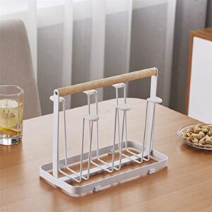 WIONC Restaurant Anti Scratch Wine Glass Holder Holds 6 Glasses Wrought Iron Drying Rack Hotel Bar Desktop Organizer Kitchen Utensil