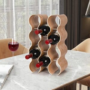 Jotboom Wine Rack Countertop 14-Bottle Wine Rack Wood Wine Bottle Holder Stand Free Standing 4-Tier Wine Storage Wine Shelf Organizer Perfect for Home Décor Bar Gifts