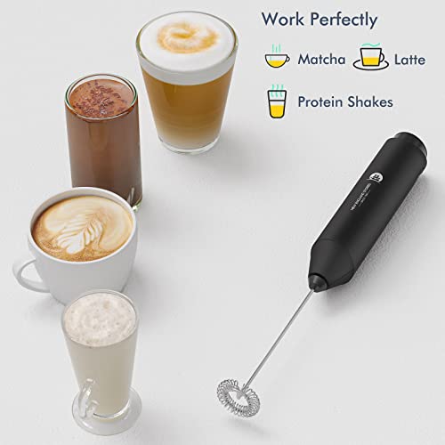 Electric Milk Frother Handheld, Battery Operated Whisk Beater Foam Maker for Coffee, Cappuccino, Latte, Matcha, Hot Chocolate, Mini Drink Mixer