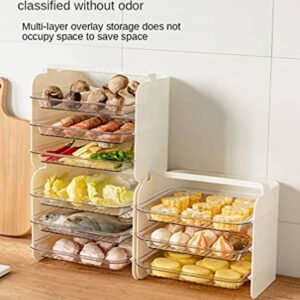 Removable Drawer Type Multi-layer Food Rack, Kitchen Drawer Type Cutlery Tray, Multi-layer Hot Pot Barbecue Tray, Stacked Multi-layer Cutlery Rack (Regular model-white-2 pcs)