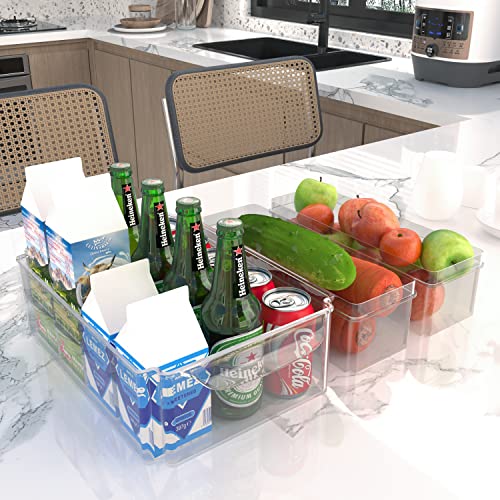 Set Of 7 Fridge Organizer Stackable Refrigerator Organizer Bins with Lids, Fridge Organization and Storage Clear Containers, BPA-Free Plastic Pantry Storage Bins for Fruits, Vegetable, Food, Drinks