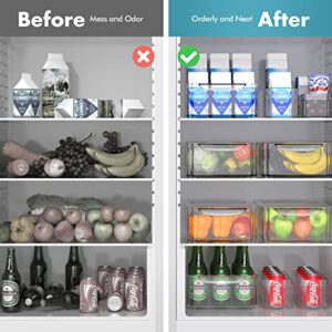 Set Of 7 Fridge Organizer Stackable Refrigerator Organizer Bins with Lids, Fridge Organization and Storage Clear Containers, BPA-Free Plastic Pantry Storage Bins for Fruits, Vegetable, Food, Drinks