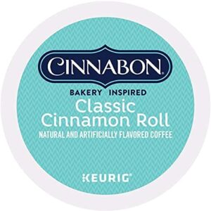 cinnabon classic cinnamon roll keurig single-serve k-cup pods, light roast coffee, 48 count