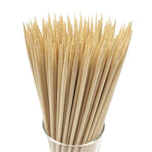 hopelf 6″ natural bamboo skewers for bbq，appetiser，fruit，cocktail，kabob，chocolate fountain，grilling，barbecue，kitchen，crafting and party. Φ=4mm, more size choices 8″/10″/12″/14″/16″/30″(100 pcs)