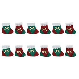 12pcs christmas sock cutlery bag lovely mini tableware cover chic storage pocket decor for celebration party
