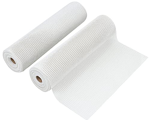 BAKHUK Grip Shelf Liner, 2 Rolls of Non-Adhesive 17 Inch x 25 Feet Cabinet Liner Durable Organization Liners for Kitchen Cabinets Drawers Cupboards Bathroom Storage Shelves (White)