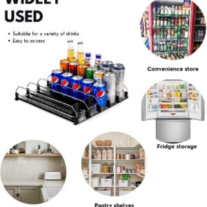 Rumia Drink Organizer for Fridge, Self-Pushing Soda Can Organizer for Refrigerator 3ROW