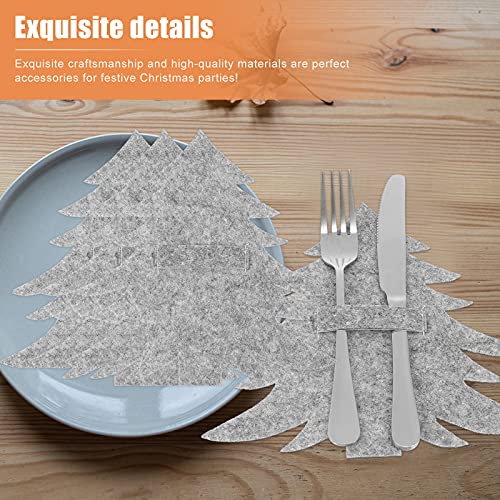 4PCS Xmas Tree Cutter Fork Bag Christmas Tableware Bag Practical Tableware Cover Decor for Celebration Party