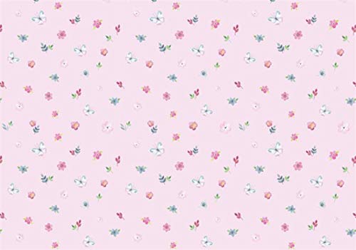 Decorative Pink Floral Butterfly Pattern Contact Paper Self Adhesive Floral Shelf Drawer Liner Cabinets Dresser Furniture Arts and Crafts Vinyl Sticker Wall Paper (17.7x78.7 Inches)