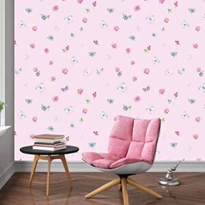 Decorative Pink Floral Butterfly Pattern Contact Paper Self Adhesive Floral Shelf Drawer Liner Cabinets Dresser Furniture Arts and Crafts Vinyl Sticker Wall Paper (17.7x78.7 Inches)