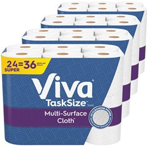 viva multi-surface cloth paper towels, task size – 24 super rolls (81 sheets per roll)