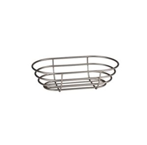 spectrum diversified euro basket, classic kitchen design for breads, roll, muffin pastries & baked good storage, traditional style snack & food holder for serving, 7 x 12.5 x 3.5, satin nickel