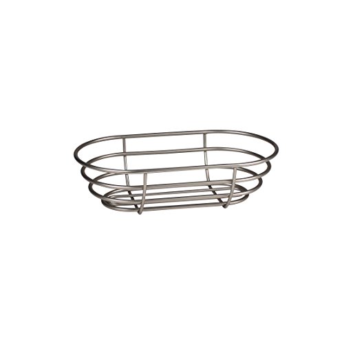 Spectrum Diversified Euro Basket, Classic Kitchen Design for Breads, Roll, Muffin Pastries & Baked Good Storage, Traditional Style Snack & Food Holder for Serving, 7 x 12.5 x 3.5, Satin Nickel