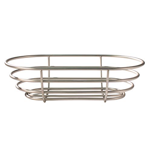 Spectrum Diversified Euro Basket, Classic Kitchen Design for Breads, Roll, Muffin Pastries & Baked Good Storage, Traditional Style Snack & Food Holder for Serving, 7 x 12.5 x 3.5, Satin Nickel