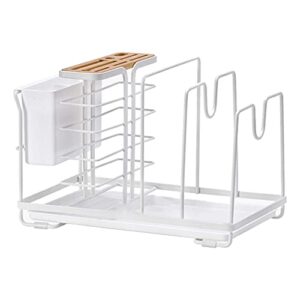 Sifanhao Expandable Pot Rack Organizer Shelf Expandable Cookware Organizer Baking Pan Organizer Kitchen Pot Lid Rack Organizer (White)