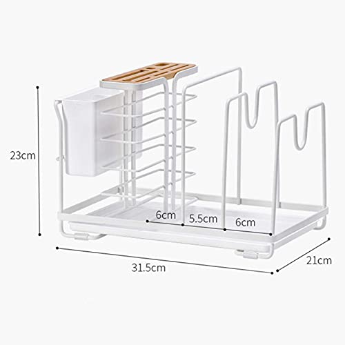 Sifanhao Expandable Pot Rack Organizer Shelf Expandable Cookware Organizer Baking Pan Organizer Kitchen Pot Lid Rack Organizer (White)