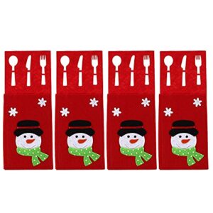 4pcs christmas style cutlery bags tableware storage bags cutlery holding bags decor for celebration party
