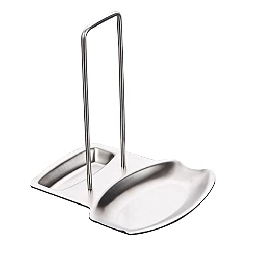 Dingq Stainless Steel Pan Pot Cover Lid Rack Shelf Stand Holder,Lid And Spoon Rest Organizer For Pots Pans Spoons Silver dPh265652