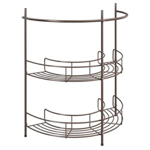 lavish home compact rack pedestal sink organizer, (l) 21.25” x (w) 11” x (h) 23.25”, bronze