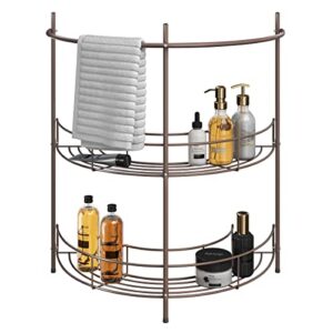 Lavish Home Compact Rack Pedestal Sink Organizer, (L) 21.25” x (W) 11” x (H) 23.25”, Bronze