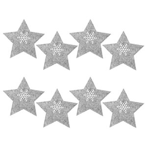8pcs xmas five- pointed star cutter fork bag christmas tableware cover decor decor for celebration party