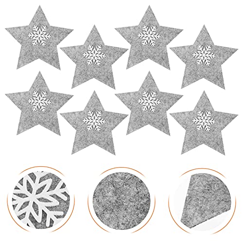 8PCS Xmas Five- Pointed Star Cutter Fork Bag Christmas Tableware Cover Decor Decor for Celebration Party